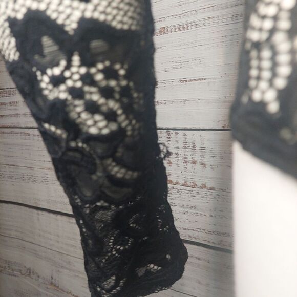 Black Lace Off-Shoulder Bodysuit - Picture 8 of 13